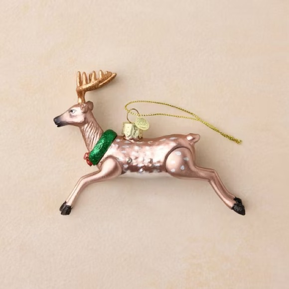 John Derian for Target | Festive Reindeer Ornament with Gold and Green Details - Picture 1 of 6
